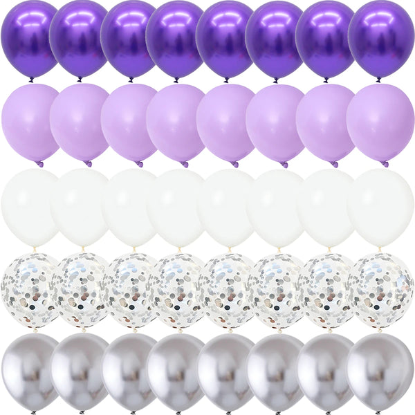 KidsFam 40-piece metallic matte and confetti balloon color set