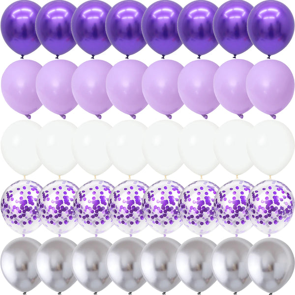 KidsFam 40-piece metallic matte and confetti balloon color set