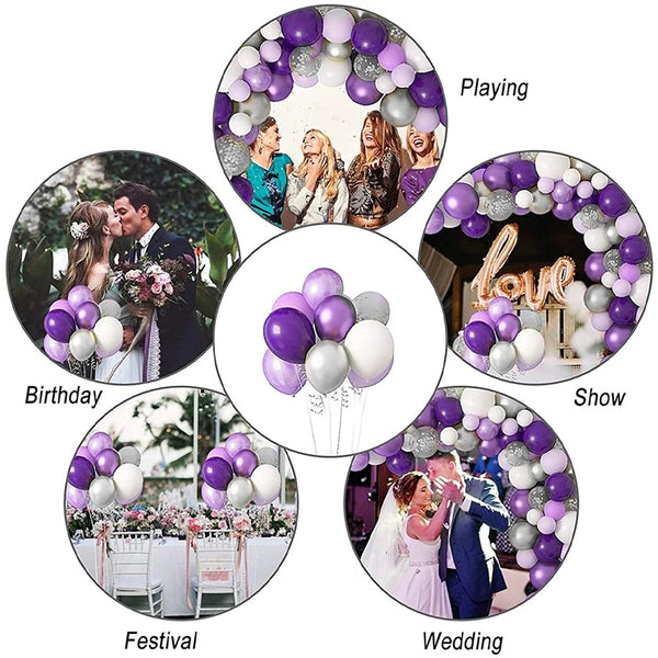 KidsFam 40-piece metallic matte and confetti balloon color set