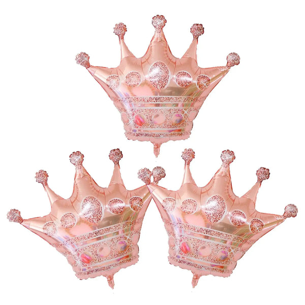 KidsFam three-piece large crown-shaped foil balloon set