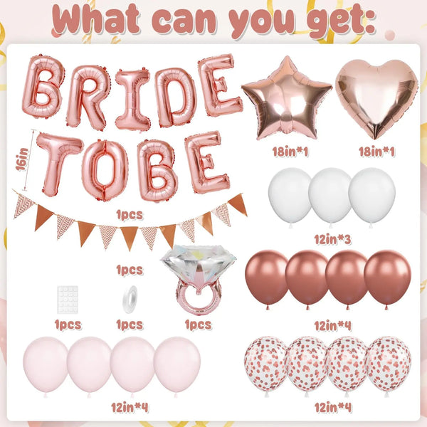 KidsFam Bride-to-Be Balloon Decoration Kit – 5 Color Themes