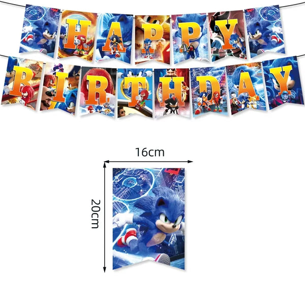 KidsFam Sonic Birthday Party Supplies – Multiple Sets & Accessories