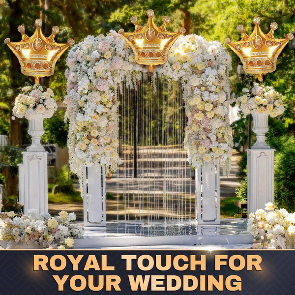 KidsFam three-piece large crown-shaped foil balloon set