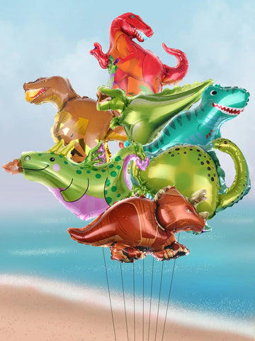 7 Pcs 16inch Dinosaur Foil Balloons Tyrannosaurus Triceratops balloon Children's Inflatable Toys Birthday Party Decorations