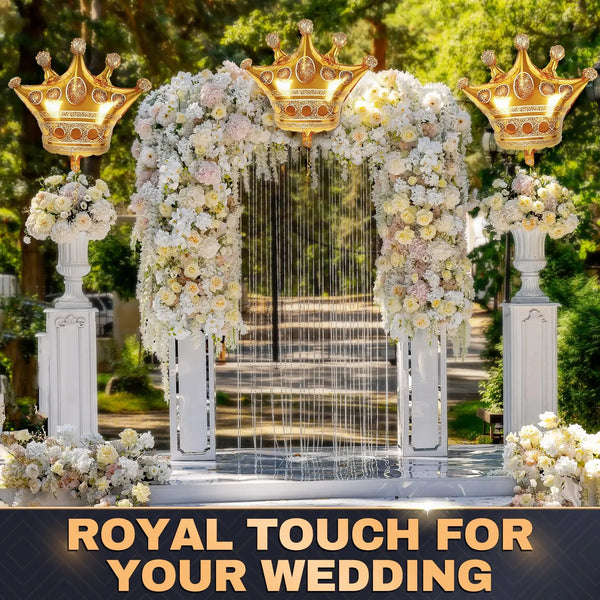 KidsFam three-piece large crown-shaped foil balloon set