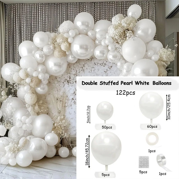 KidsFam 122-piece pearl white balloon garland arch kit