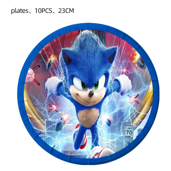 KidsFam Sonic Birthday Party Supplies – Multiple Sets & Accessories