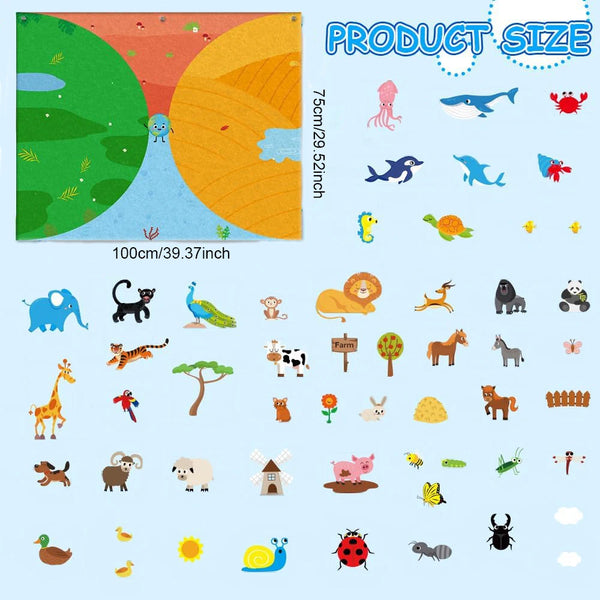 KidsFam Interactive Montessori Felt Storyboard Blanket