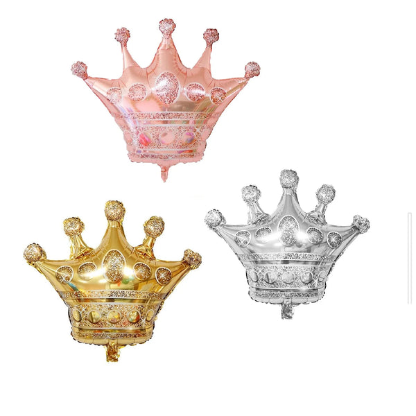 KidsFam three-piece large crown-shaped foil balloon set