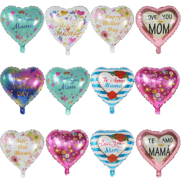 KidsFam 18-Inch Mother's Day Foil Balloons – 10 or 50 Pack