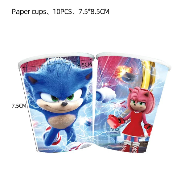 KidsFam Sonic Birthday Party Supplies – Multiple Sets & Accessories