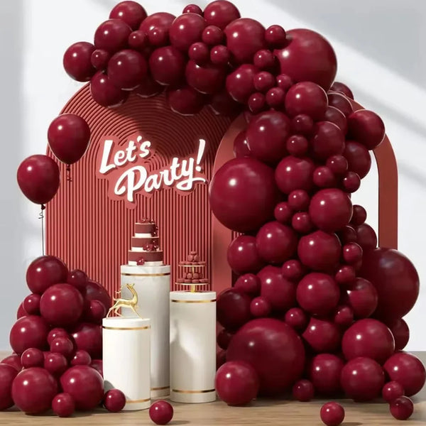 KidsFam 100-Piece Dark Burgundy Balloon Garland Kit