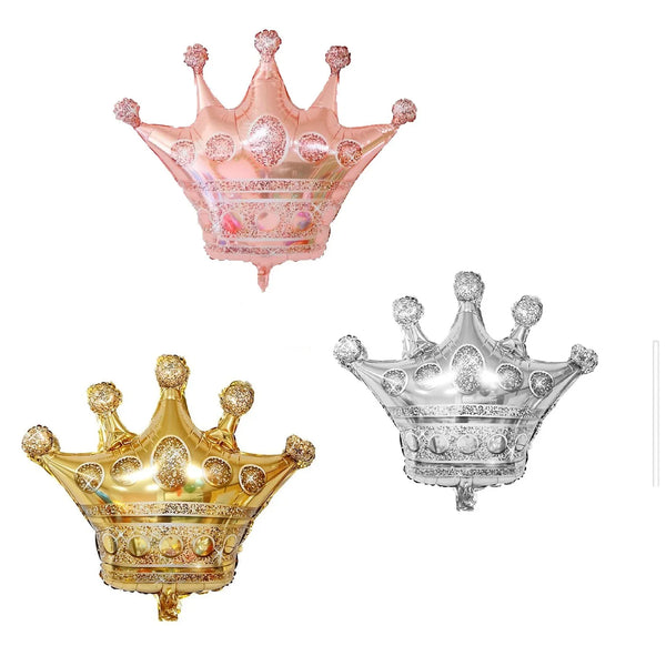 KidsFam three-piece large crown-shaped foil balloon set