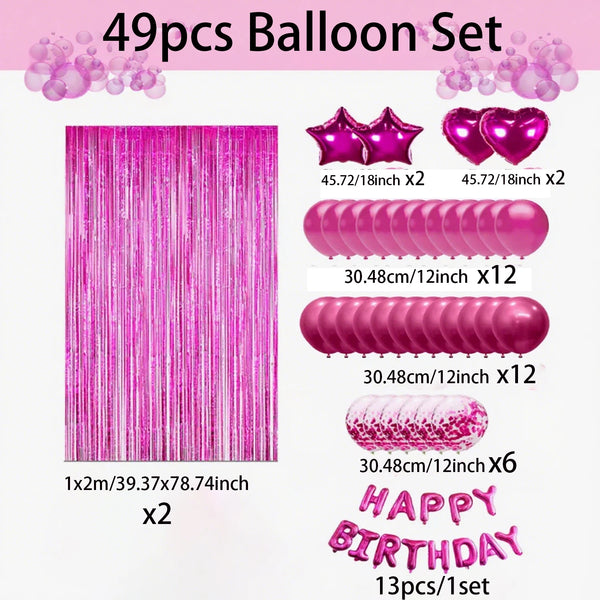 KidsFam Happy Birthday balloon and backdrop decoration kit with multiple package styles