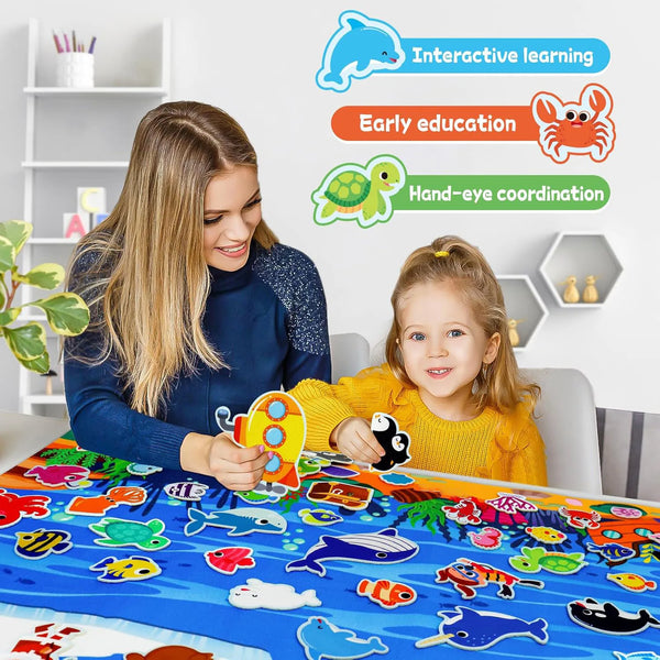 KidsFam Interactive Montessori Felt Storyboard Blanket