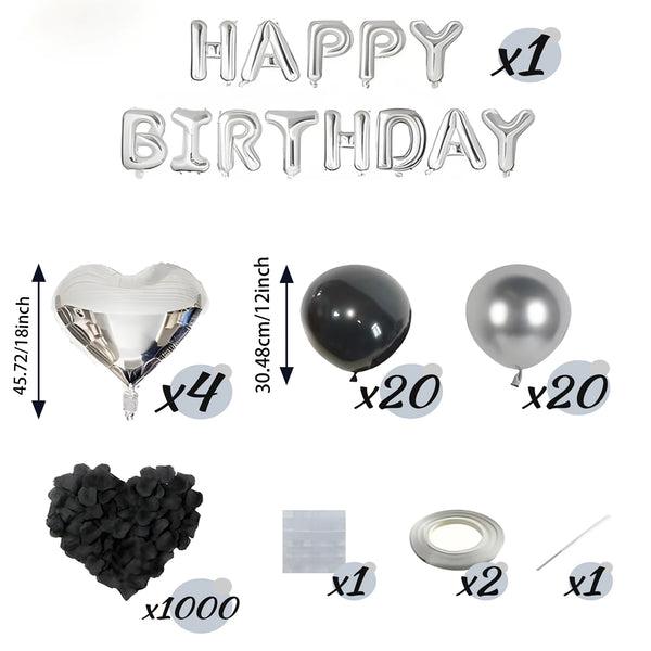 KidsFam Happy Birthday balloon and backdrop decoration kit with multiple package styles