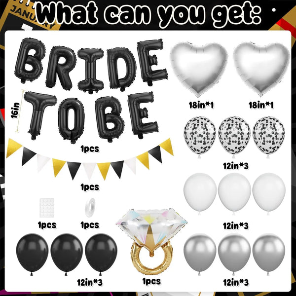 KidsFam Bride-to-Be Balloon Decoration Kit – 5 Color Themes