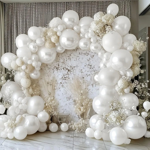 KidsFam 122-piece pearl white balloon garland arch kit