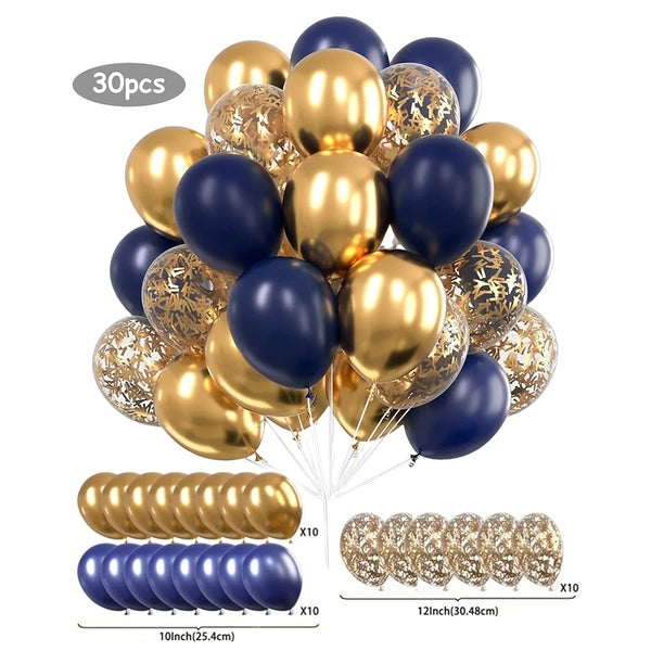 KidsFam 30-Piece Metallic & Confetti Balloon Set – 5 Color Themes