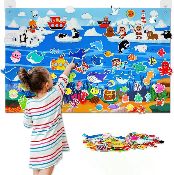 KidsFam Interactive Montessori Felt Storyboard Blanket