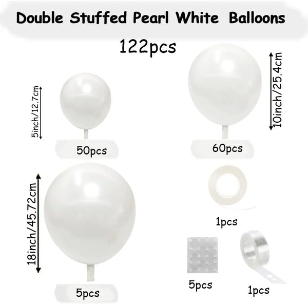 KidsFam 122-piece pearl white balloon garland arch kit