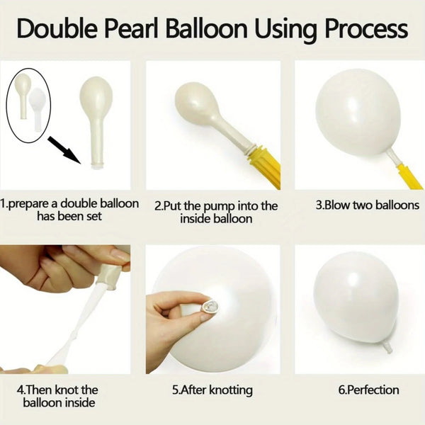 KidsFam 122-piece pearl white balloon garland arch kit