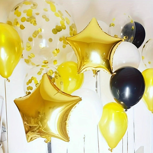 KidsFam eight-piece gold star foil balloon set in two sizes