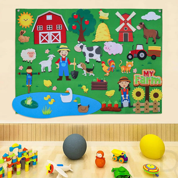 KidsFam Interactive Montessori Felt Storyboard Blanket