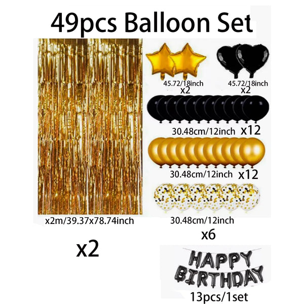 KidsFam Happy Birthday balloon and backdrop decoration kit with multiple package styles