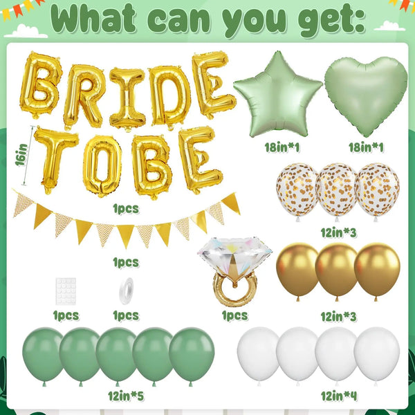 KidsFam Bride-to-Be Balloon Decoration Kit – 5 Color Themes