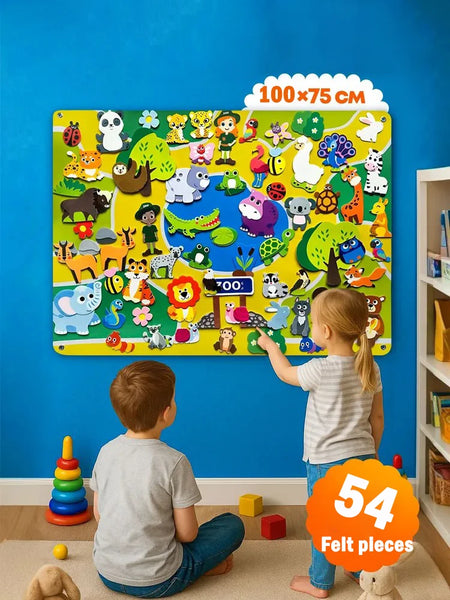 KidsFam Interactive Montessori Felt Storyboard Blanket
