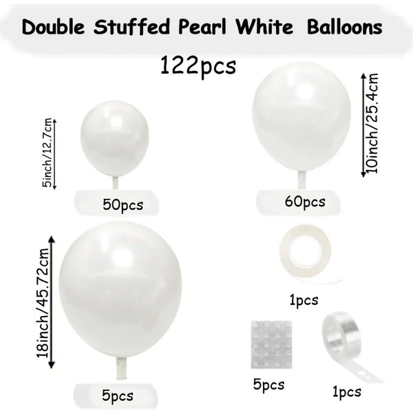 KidsFam 122-piece pearl white balloon garland arch kit