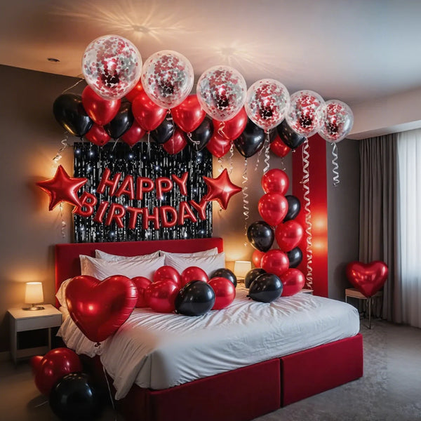 KidsFam Happy Birthday balloon and backdrop decoration kit with multiple package styles