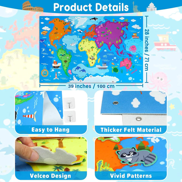 KidsFam Interactive Montessori Felt Storyboard Blanket