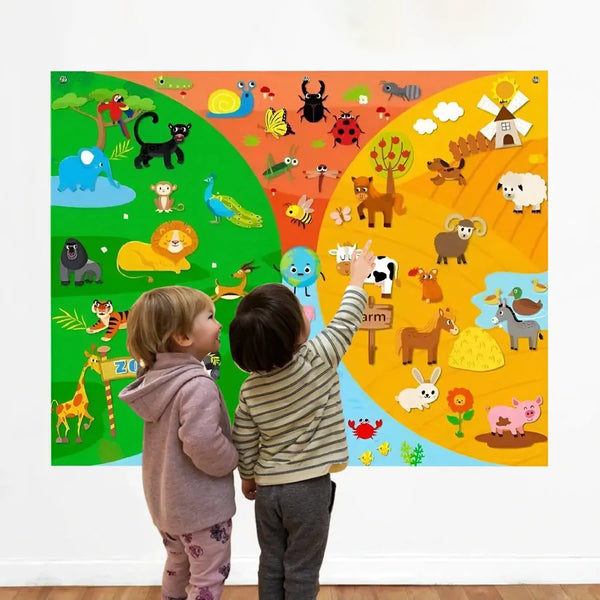 KidsFam Interactive Montessori Felt Storyboard Blanket