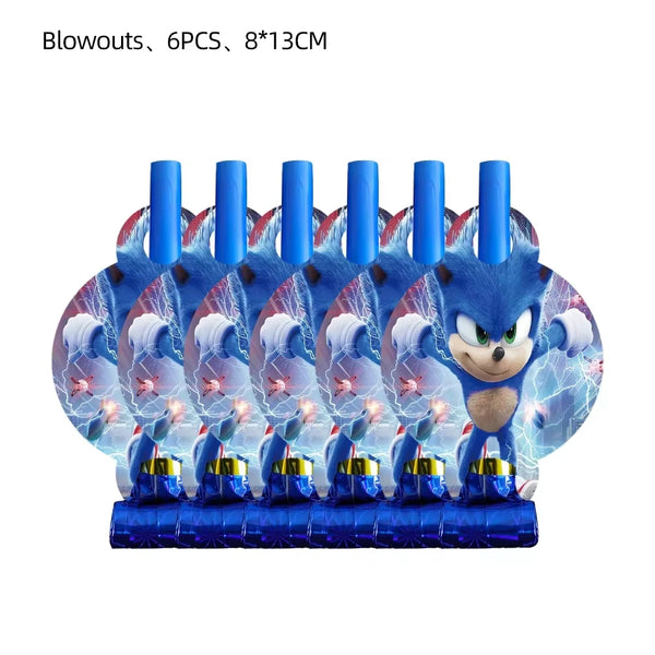 KidsFam Sonic Birthday Party Supplies – Multiple Sets & Accessories