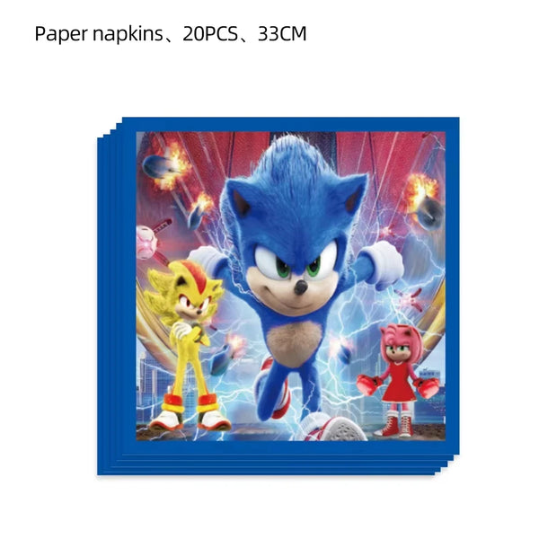 KidsFam Sonic Birthday Party Supplies – Multiple Sets & Accessories