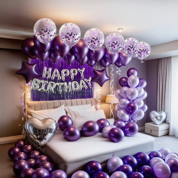 KidsFam Happy Birthday balloon and backdrop decoration kit with multiple package styles