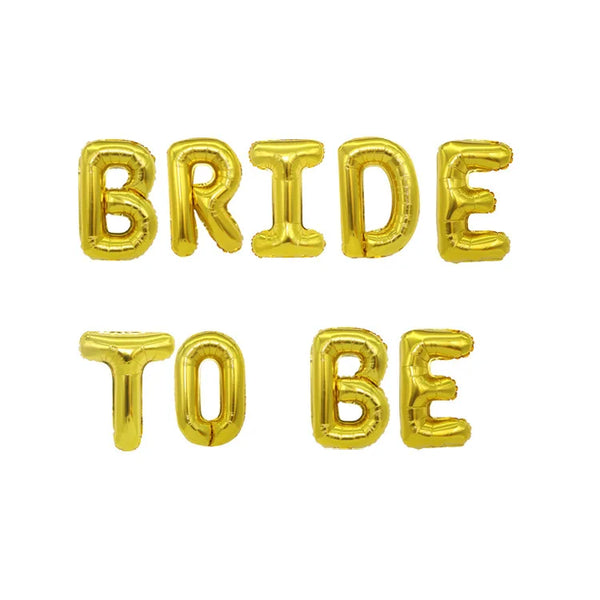 KidsFam 9-Piece Bride-to-Be Foil Letter Balloon Set – 5 Colors