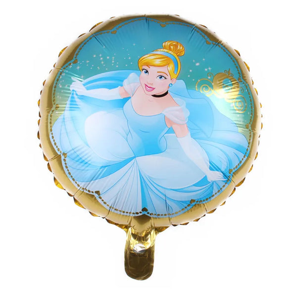 5Pcs 18 inch Round Belle Cinderella Snow White Elsa Princess Foil Balloons Baby Birthday Party Decor Kids Helium Balls Toys