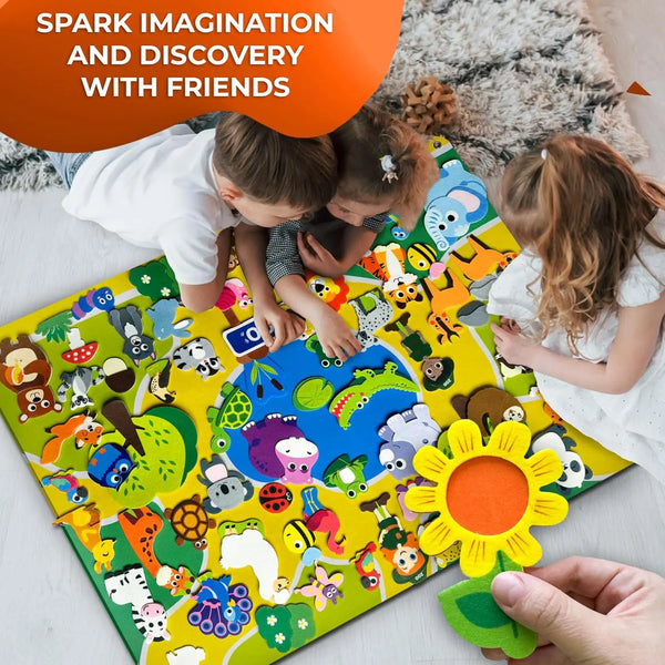KidsFam Interactive Montessori Felt Storyboard Blanket