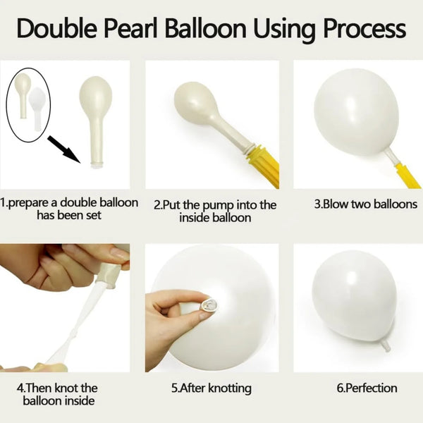 KidsFam 122-piece pearl white balloon garland arch kit