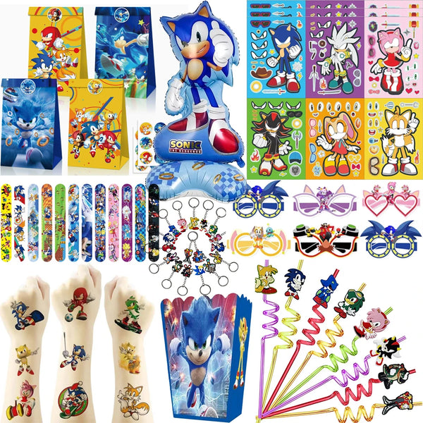 KidsFam Sonic Birthday Party Supplies – Multiple Sets & Accessories