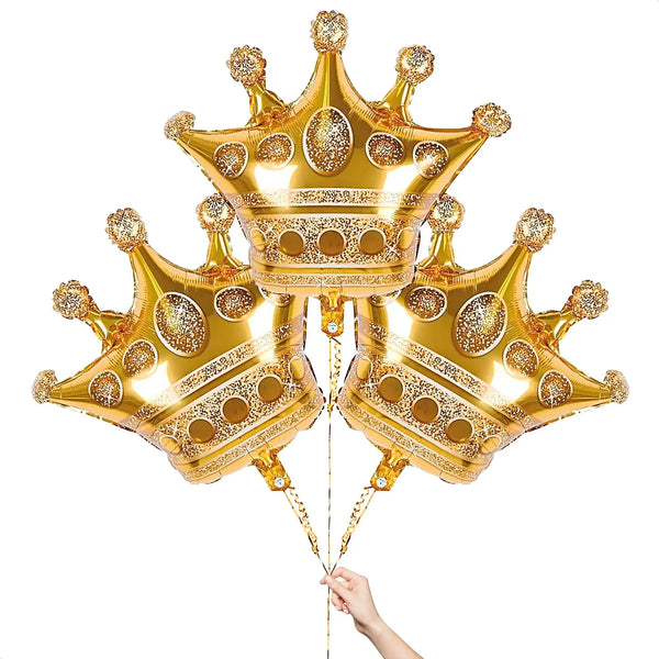 KidsFam three-piece large crown-shaped foil balloon set