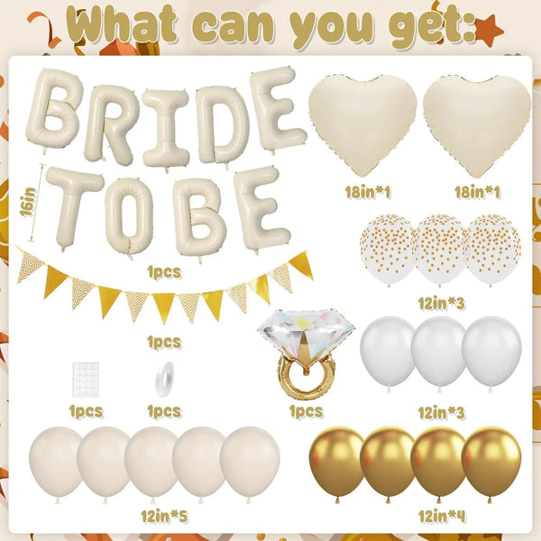 KidsFam Bride-to-Be Balloon Decoration Kit – 5 Color Themes