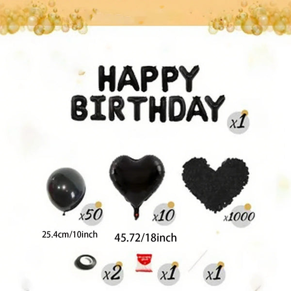 KidsFam Happy Birthday balloon and backdrop decoration kit with multiple package styles