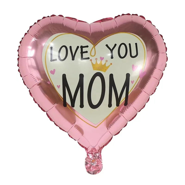 KidsFam 18-Inch Mother's Day Foil Balloons – 10 or 50 Pack