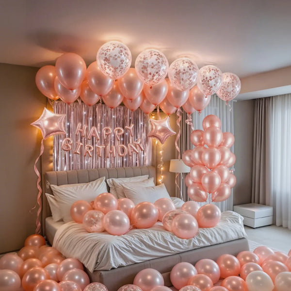 KidsFam Happy Birthday balloon and backdrop decoration kit with multiple package styles