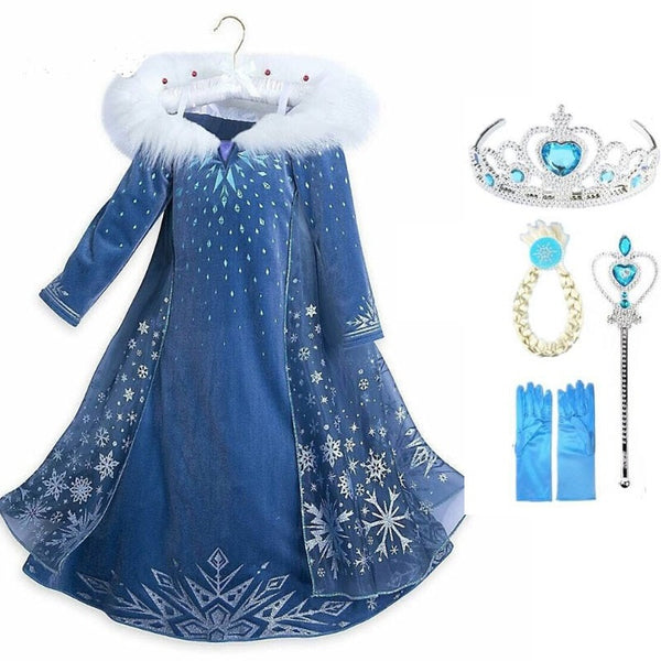 Girls Elsa Dress New Snow Queen Costumes For Kids