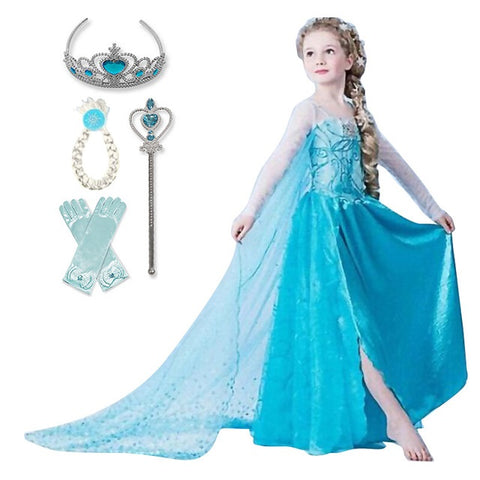 Anna Elsa Fancy Princess Dress For Baby Girls